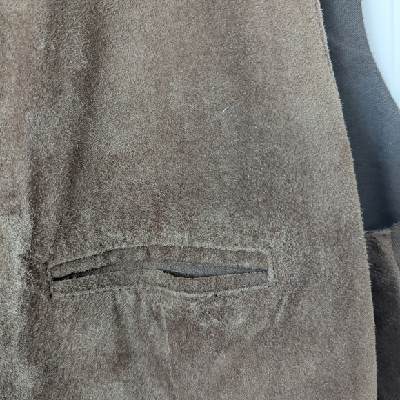 Vintage Brown Suede Vest With Adjustable Back Mens M - Picture 7 of 17